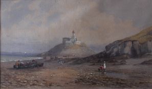 James Harris Seaweed gatherers - Oystermouth Watercolour Signed 29 x 49.