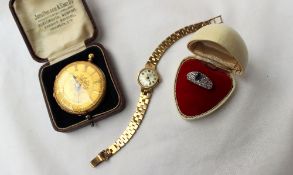 An 18ct yellow gold open faced pocket watch,