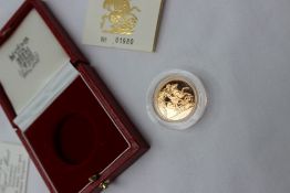 A United Kingdom 1985 Proof Sovereign, cased with certificate No.
