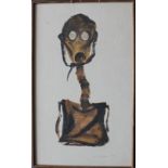 D Setch Mask I Oil on linen Signed and dated 1974 Inscribed verso 45 x 27cm