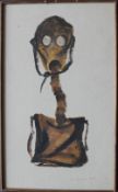 D Setch Mask I Oil on linen Signed and dated 1974 Inscribed verso 45 x 27cm