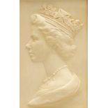 A Royal Worcester portrait plaque of Her Majesty Queen Elizabeth II modelled by Arnold Machin O.B.E.