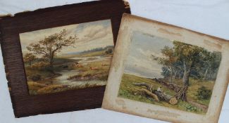 Walter S Lloyd Cows by a river Watercolour Signed and dated 1875 17 x 24.