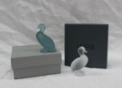 Two Lalique glass ducks,