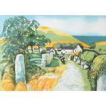 After John Elwyn A farm scene with Fresian cattle in the foreground A limited edition print No.