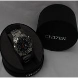 A Gentleman's stainless-steel Citizen wristwatch, with a blue dial,