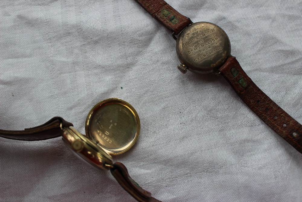 A 9ct yellow gold Gentleman's wristwatch with an enamel dial and seconds subsidiary dial on a - Image 3 of 3