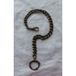 A white metal flat link chain, marked 800, 28cm,