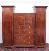 A late Victorian mahogany combination wardrobe / chest of drawers,