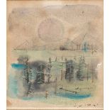 ZAO WOU- KI (1920 - 2013) Sans titre - Circa 1950 Aquarelle et encre sur papier Signé en chinois