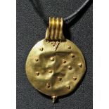 Hellenistic 24 kt. Gold Pendant w/ Granulated Ornament