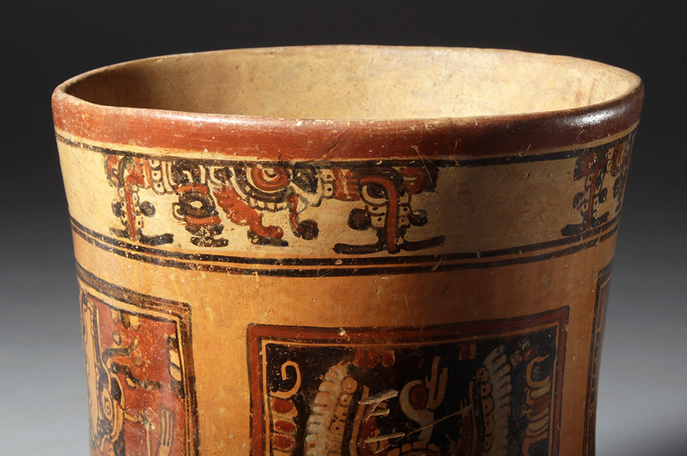 Mayan Ulua Valley Polychrome Cylinder, Rich Iconography - Image 6 of 10