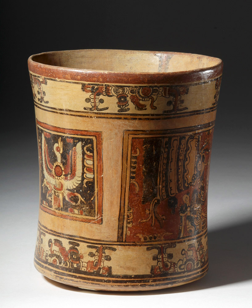 Mayan Ulua Valley Polychrome Cylinder, Rich Iconography - Image 3 of 10