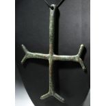 North African Bronze Cross with Phalluses