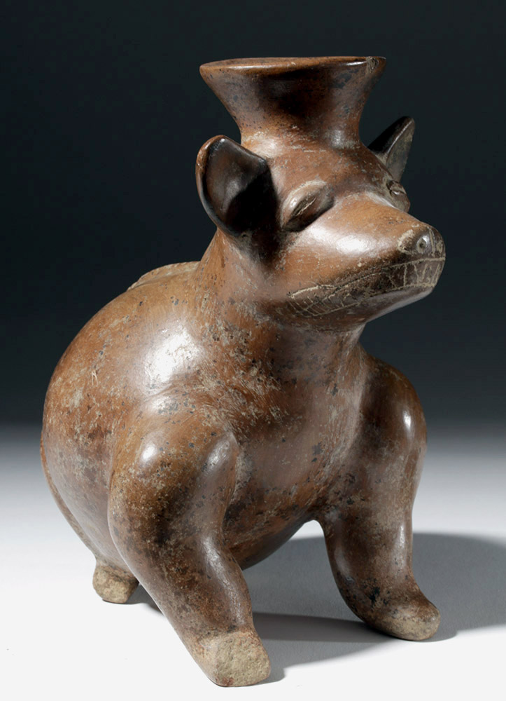 Colima Redware Pottery Seated Dog