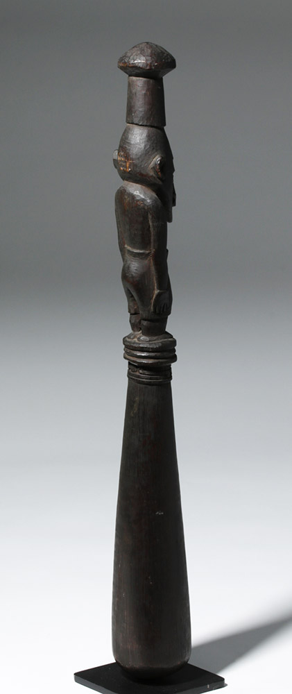 Lethal Papua New Guinea Carved Wood Human Effigy Club - Image 3 of 6