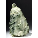 Chinese Qing Dynasty Carved Stone Vessel Cabbage Form