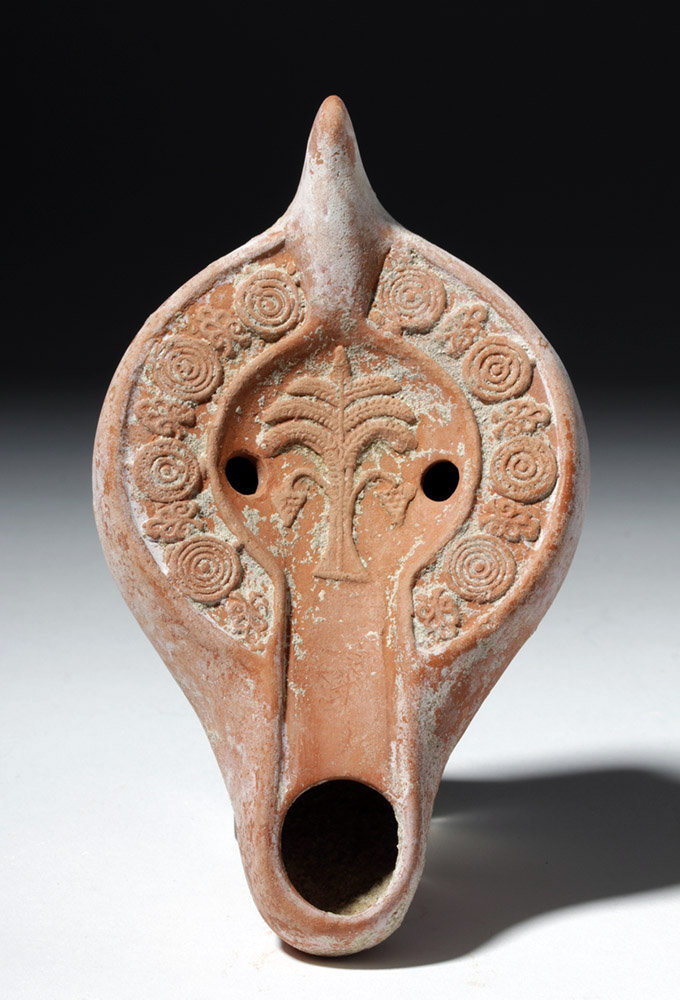 Fine Roman N. African Pottery Oil Lamp