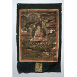 17th C. Tibetan Thangka - Jataka Tales Sakyamuni Buddha
