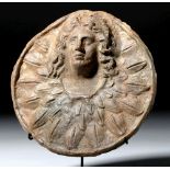 Hellenistic Pottery Roundel - Athena or Apollo