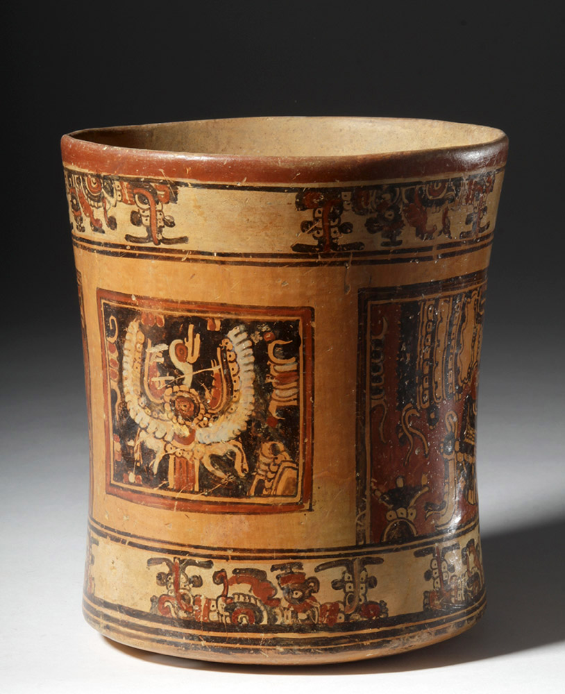 Mayan Ulua Valley Polychrome Cylinder, Rich Iconography