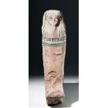 Rare Egyptian Painted / Gesso / Wood Coffin Model