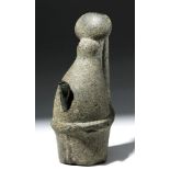 Egyptian Stone Double Crown Votive w/ Bronze Cobra