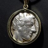 Ancient Greek Tetradrachma - Athena/ Owl in 14kt Gold