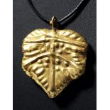 Ancient Roman 20K+ Gold Pendant - Grape Leaf