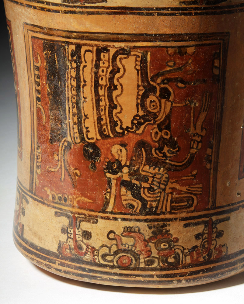 Mayan Ulua Valley Polychrome Cylinder, Rich Iconography - Image 7 of 10