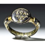 Roman Gilded Silver Ring w/ Greek Inscription