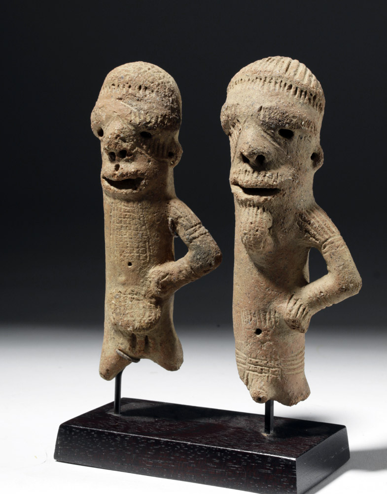 Pair of Sokoto Terracotta Figures - Male & Female - Image 2 of 7