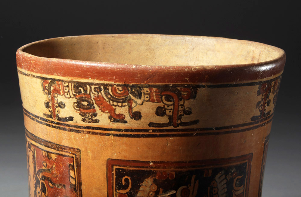 Mayan Ulua Valley Polychrome Cylinder, Rich Iconography - Image 5 of 10