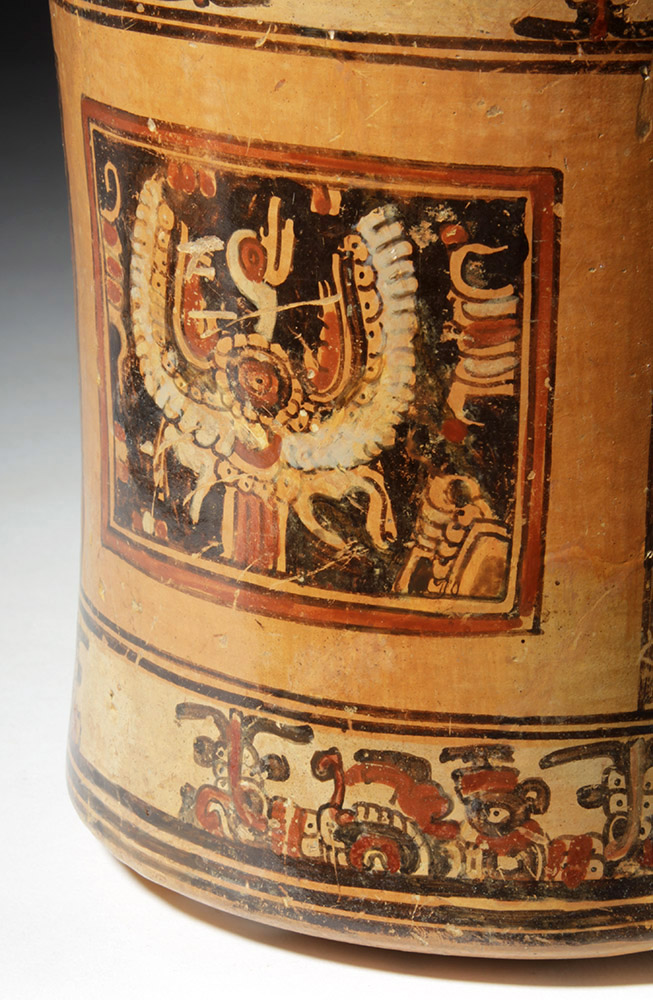 Mayan Ulua Valley Polychrome Cylinder, Rich Iconography - Image 8 of 10