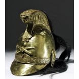19th C. French Napoleonic Brass Helmet w/ Horsehair