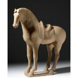 Chinese Tang Dynasty Redware Pottery Horse