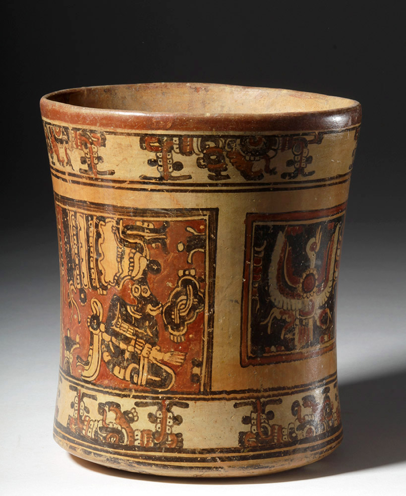 Mayan Ulua Valley Polychrome Cylinder, Rich Iconography - Image 2 of 10