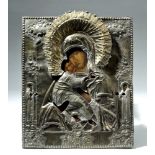 Exhibited 19th C. Russian Icon Silver Oklad, Kholmskaya