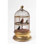 A SINGING BIRDCAGE / Around 1850, France, Paris A rare cage with three singing birds who move