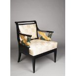 AN EMPIRE ARMCHAIR / Around 1810, Austria, Vienna An Empire-style salon armchair that only rarely