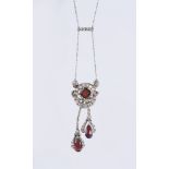 A DIAMOND AND ALMANDINE COLLIER