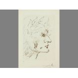 Salvador Dali (1904-1989) SPANISH, PROFILE OF A WOMAN, Colour lithograph on paper, Artist proof,