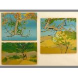 Alice Goldin (1922-2016) THE OLD FIG TREE, A set of three colour silkscreen print on paper,