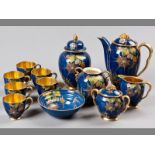 A COLLECTION OF CARLTON WARE IN BLEU ROYALE GROUND COLOUR COBWEB PATTERN, comprising a lidded