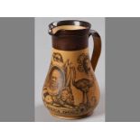 A DOULTON LAMBETH COMMEMORATIVE STONEWARE JUG, decorated on the body with the three heroic generals;