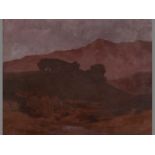 Allerley Glossop (1870-1955) EVENING LANDSCAPE, Oil on board, Signed, 29 by 39cm