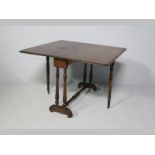 A VICTORIAN MAHOGANY SUTHERLAND TABLE, the rectangular top with moulded edge and two drop leaves