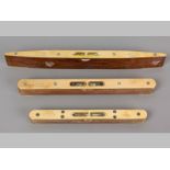 A GROUP OF THREE EARLY 20TH CENTURY WOOD AND BRASS SPIRIT LEVELS, by J. Rabone & Sons, Robert