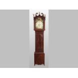 A GEORGE III MAHOGANY LONGCASE CLOCK, by William Robertson, Miles=Mark, the broken arch peditment