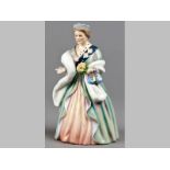 A ROYAL DOULTON "QUEEN ELIZABETH THE QUEEN MOTHER" FIGURINE, to celebrate the 90th Birthday of Her
